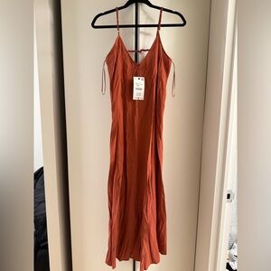 Zara Terracotta Sleeveless Maxi Dress